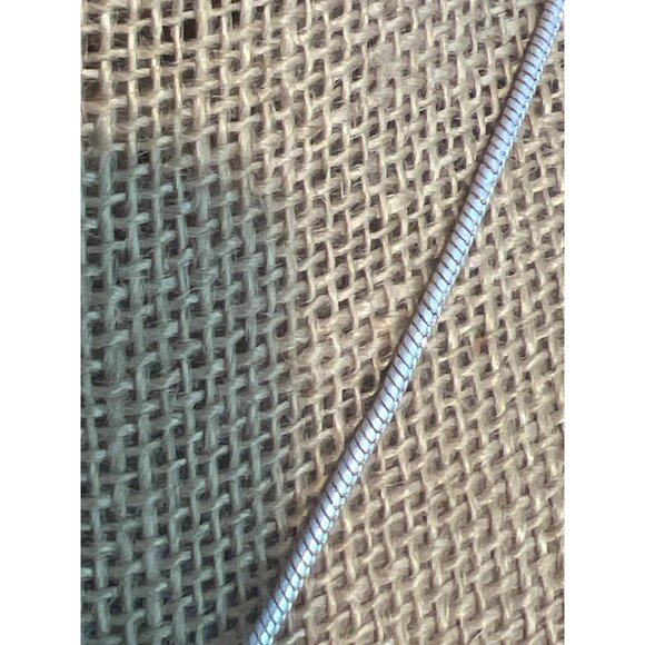 Silver Tone Snake Chain Necklace Modernist Pendant Matte Circle Minimalist Adj - Picture 3 of 4
